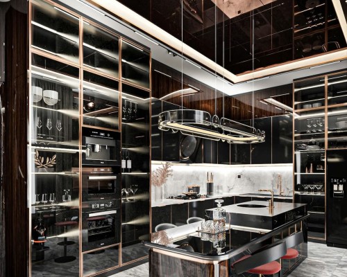 Tủ bếp cánh kính Gia Lai